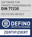 Vorfina Din Defino zertifiziert 1Finanz